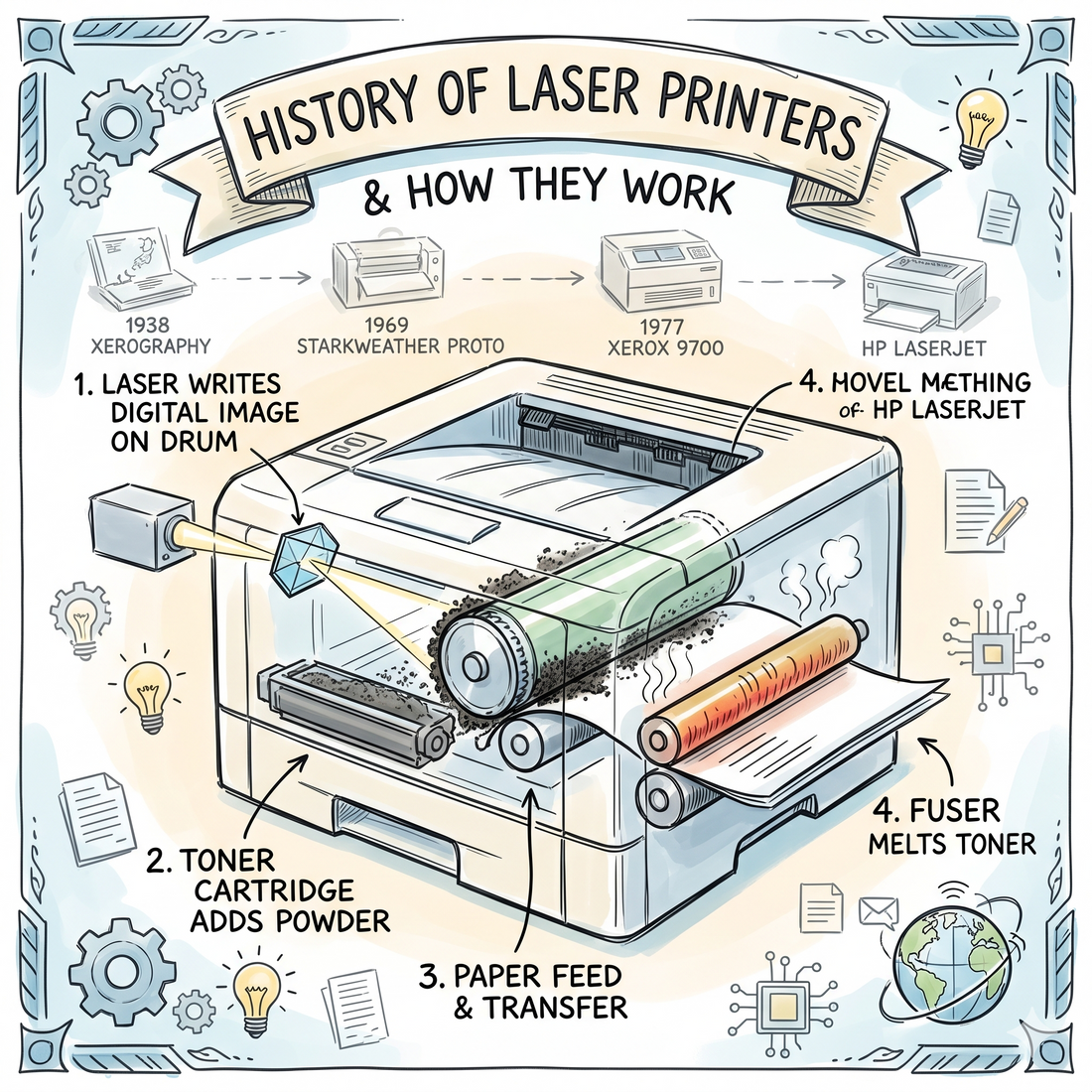 History of Laser Printers and how they work?