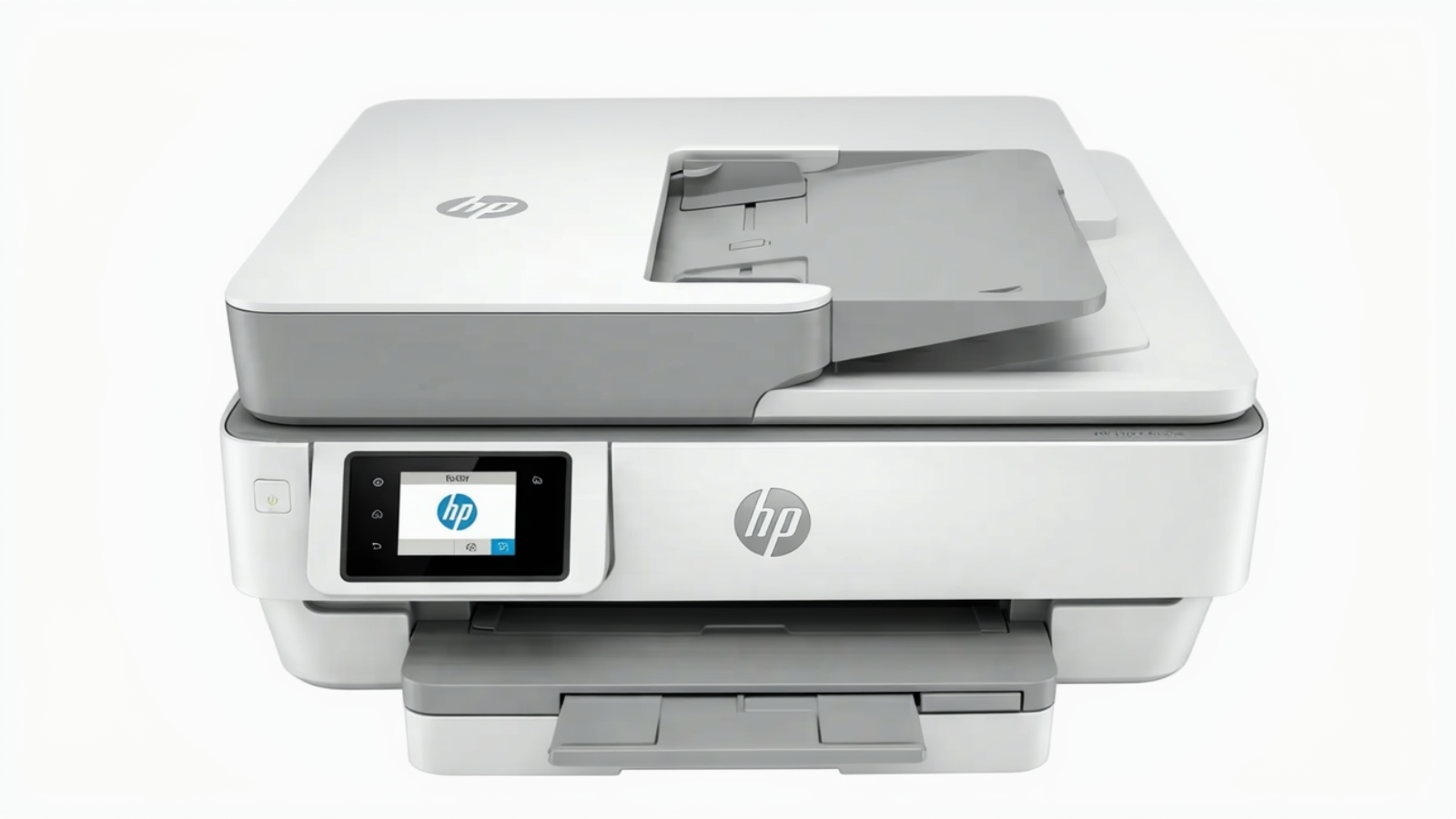 A clean, front-facing view of the HP Envy 6155e All-in-One printer on a solid white background. 