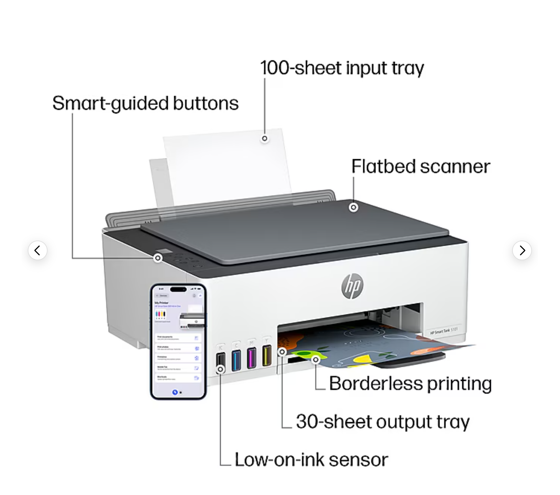 HP Smart Tank 5101 Wireless All-in-One Color Tank Printer 3 Years Ink AI Enabled